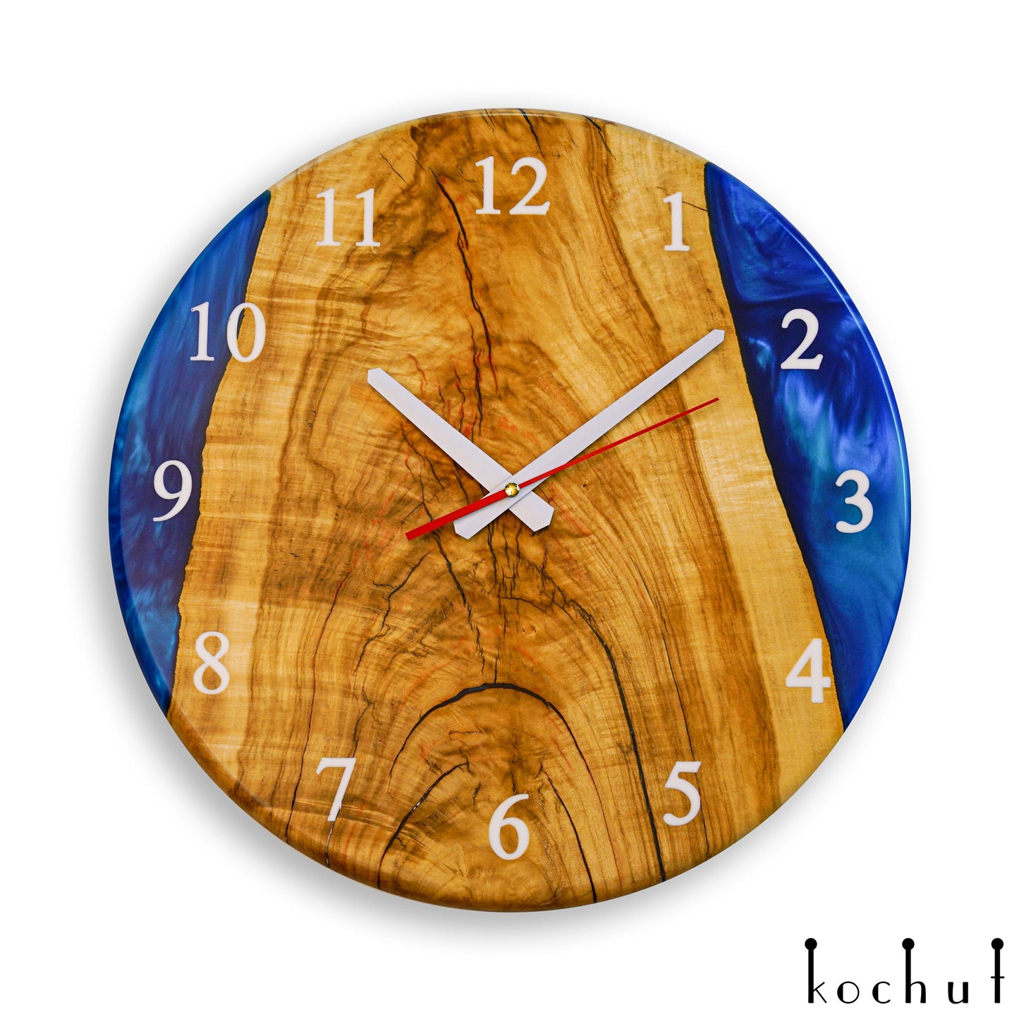 Continuum — Wanduhr aus Holz und Epoxidharz