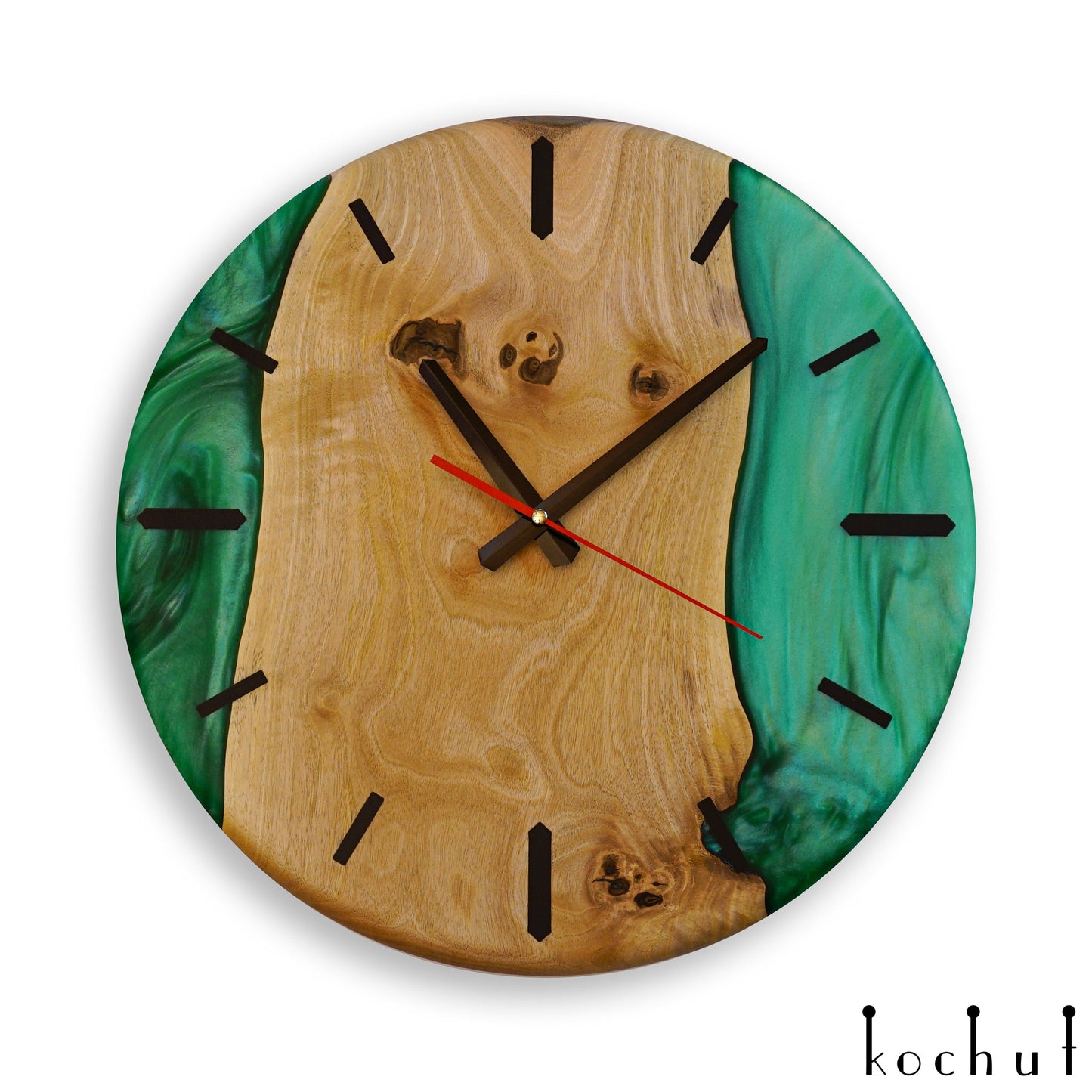 Continuum — Wanduhr aus Holz und Epoxidharz