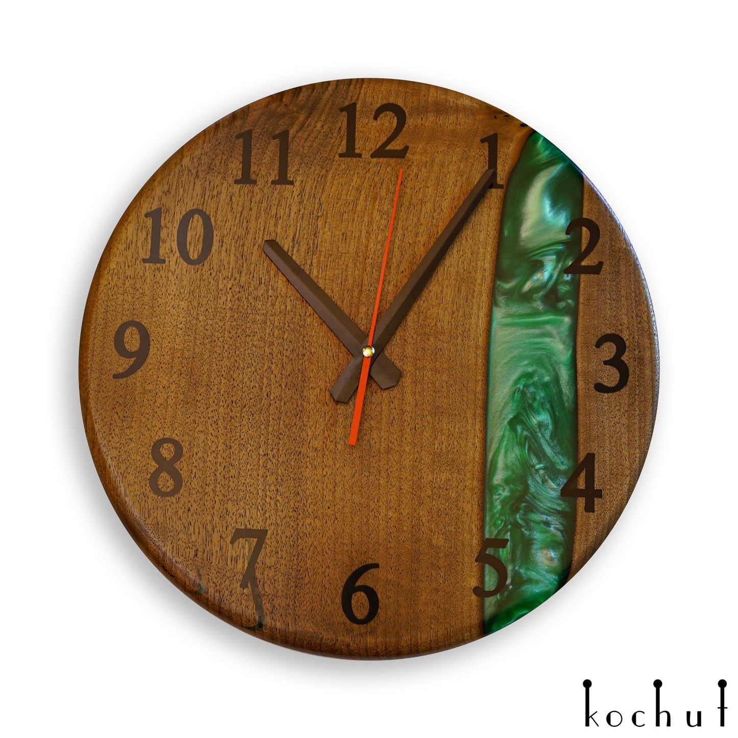 Continuum — Wanduhr aus Holz und Epoxidharz