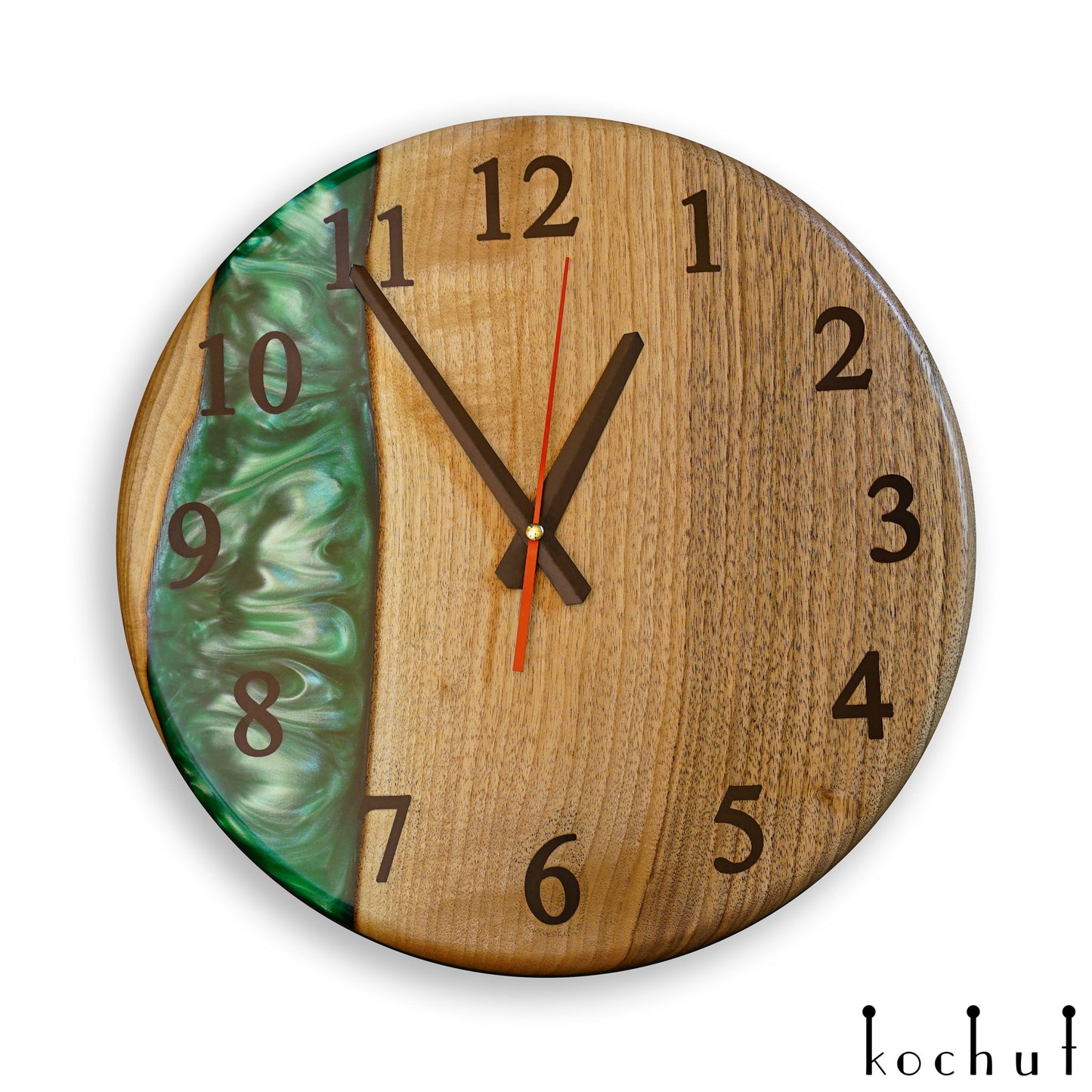 Continuum — Wanduhr aus Holz und Epoxidharz