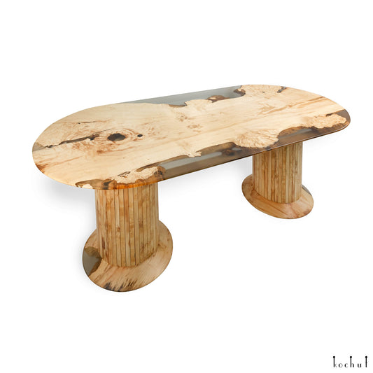 Rhodus — Esstisch aus Holz und Epoxidharz