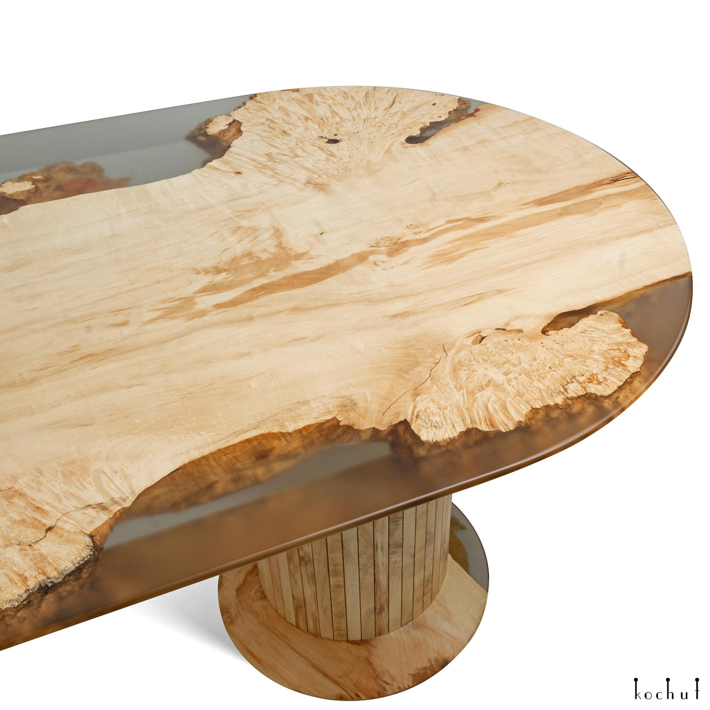 Rhodus — Esstisch aus Holz und Epoxidharz
