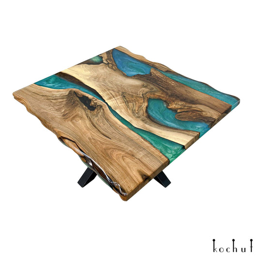 Rhapsody — Holz- und Epoxidharz-Couchtisch