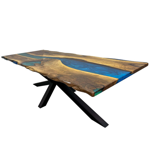 Rhapsody — Holz-Epoxidharz-Esstisch