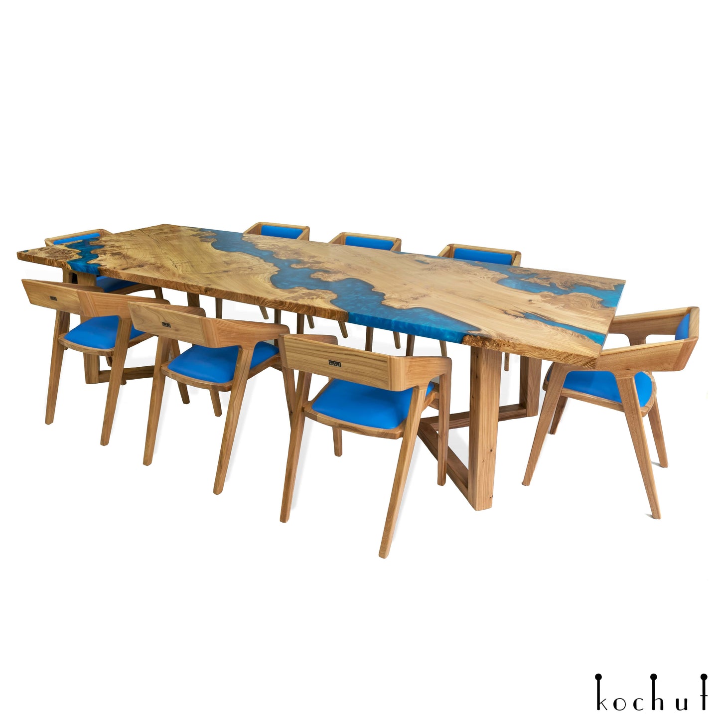 Oceanida — Esstisch aus Holz und Epoxidharz