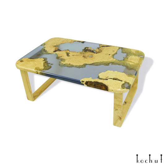 Hyazinthe — Holz- und Epoxidharz-Couchtisch