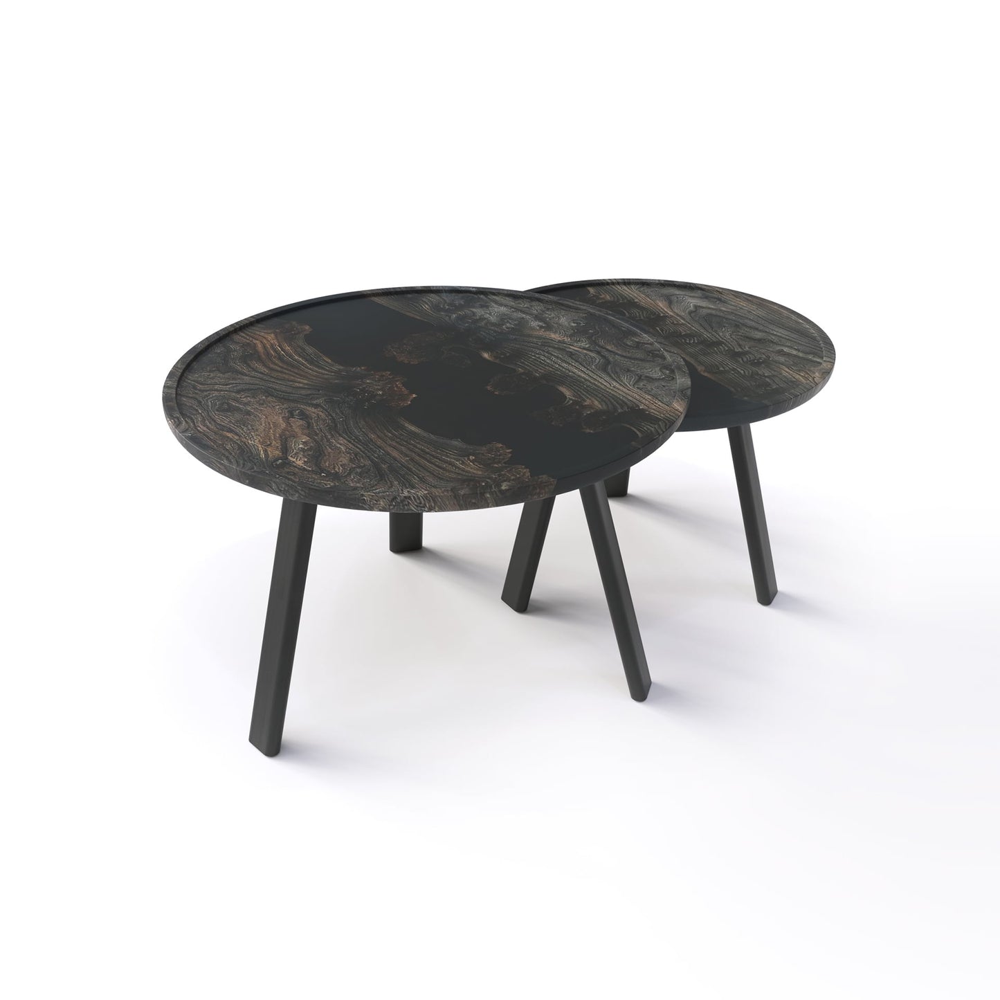 Taira. Nachthorizont — Holz- und Epoxidharz-Couchtische