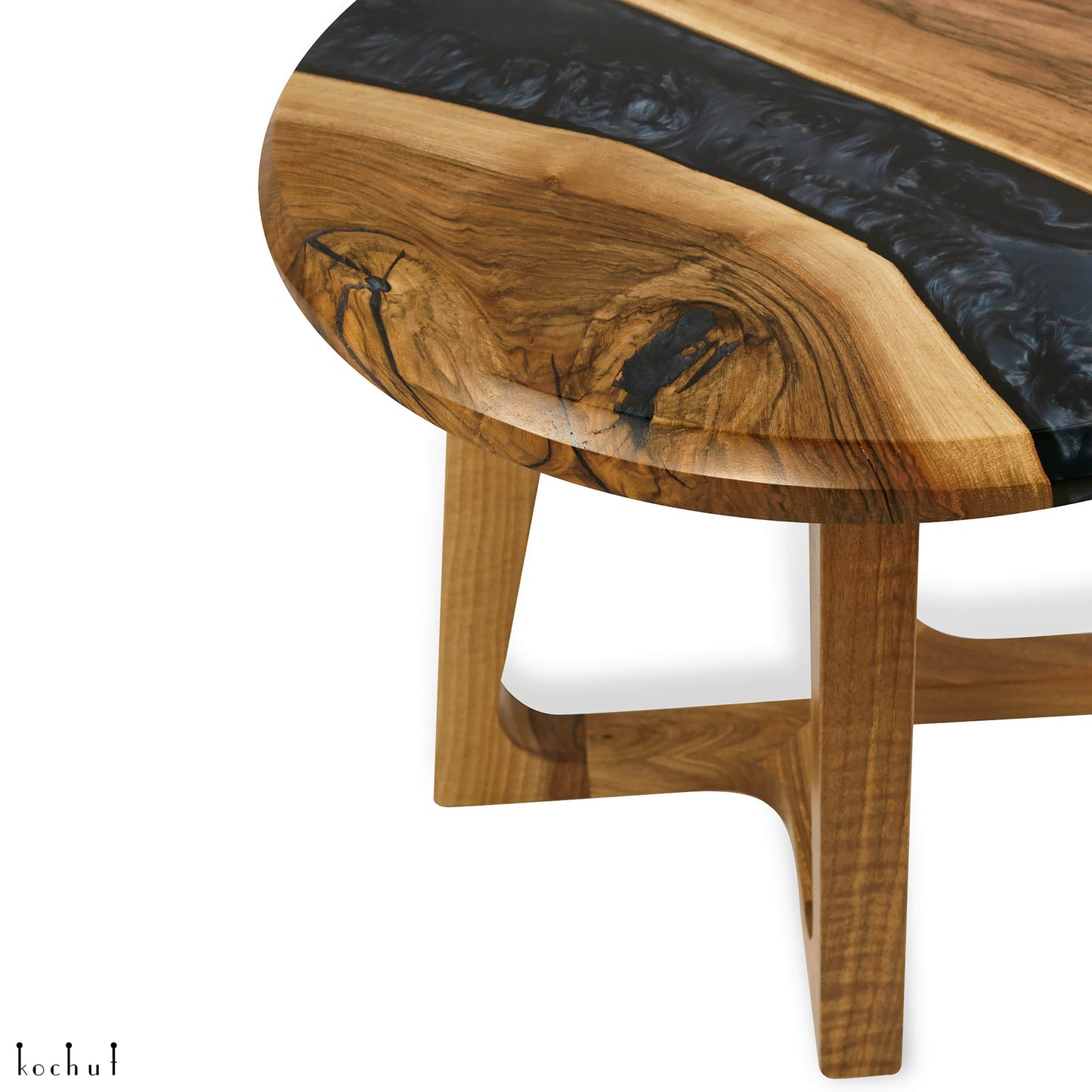 Obsidian — Holz- und Epoxidharz-Kaffeetisch