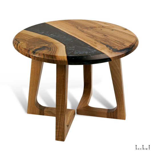 Obsidian — Holz- und Epoxidharz-Kaffeetisch