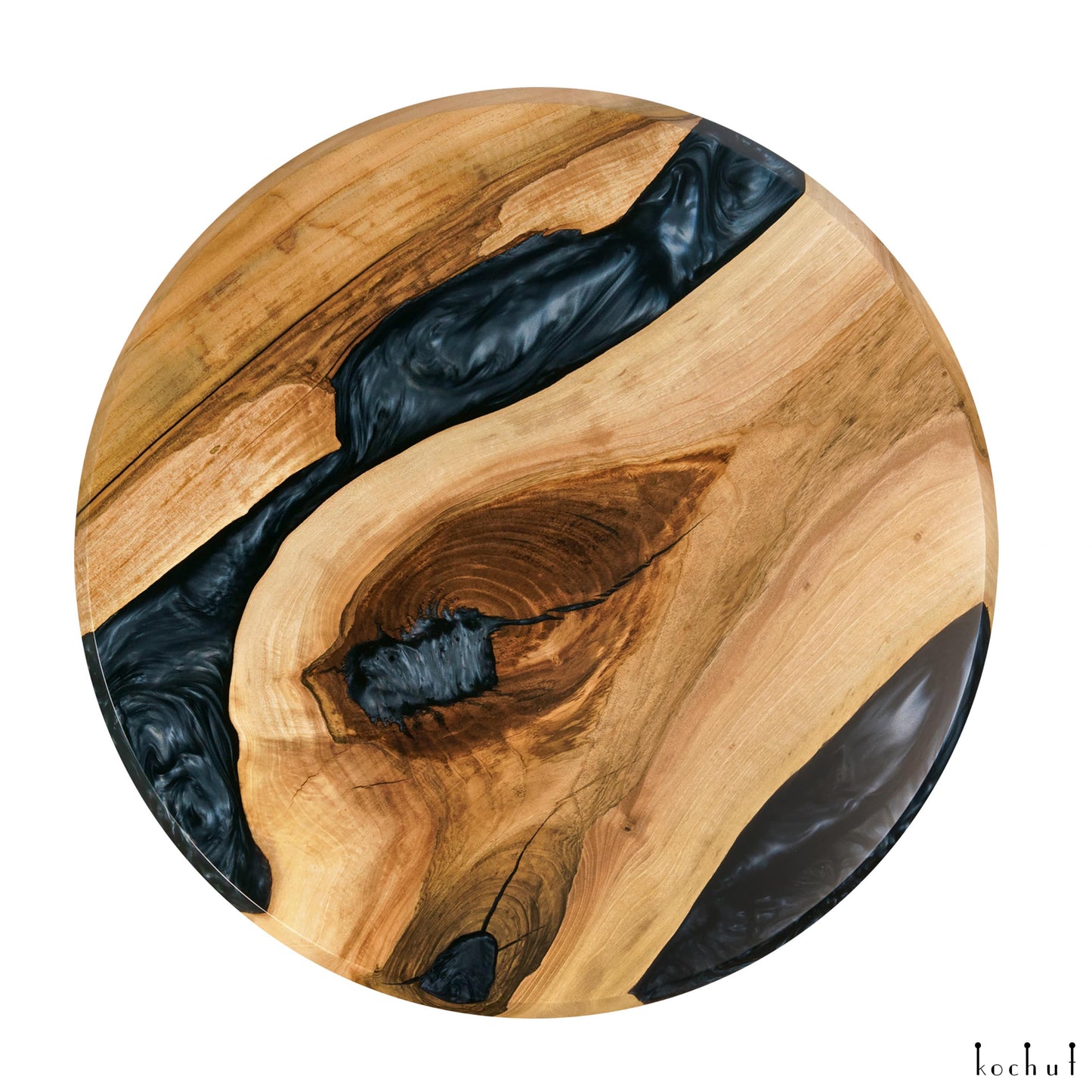 Obsidian — Holz- und Epoxidharz-Kaffeetisch
