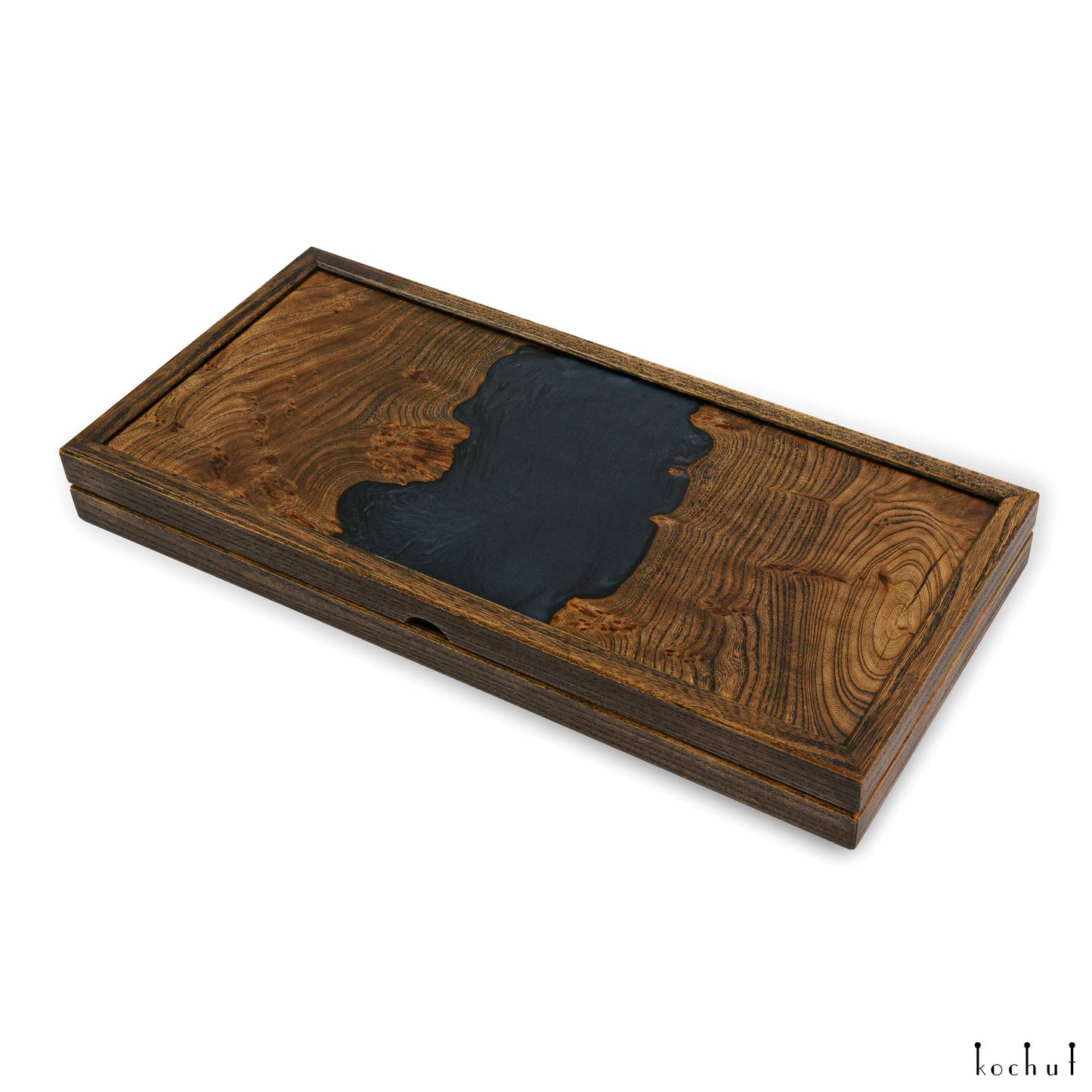 Dao. Mitternacht Nacht — Backgammon aus Holz und Epoxidharz