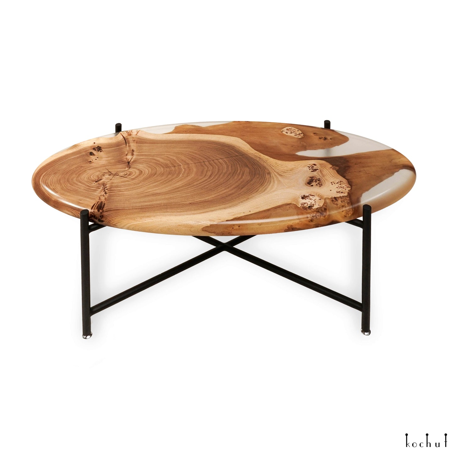 Calvia — Holz- und Epoxidharz-Couchtisch