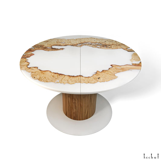 Olvia — Holz- und Epoxidharz-Falttisch für den Essbereich