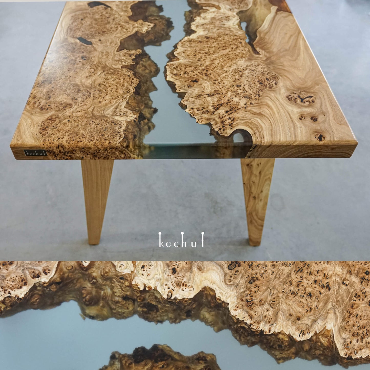 Navajo — Esstisch aus Holz und Epoxidharz